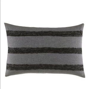 Vera Wang Shadow Stripe Mohair Striped Throw Pillow. Color: Silver Night